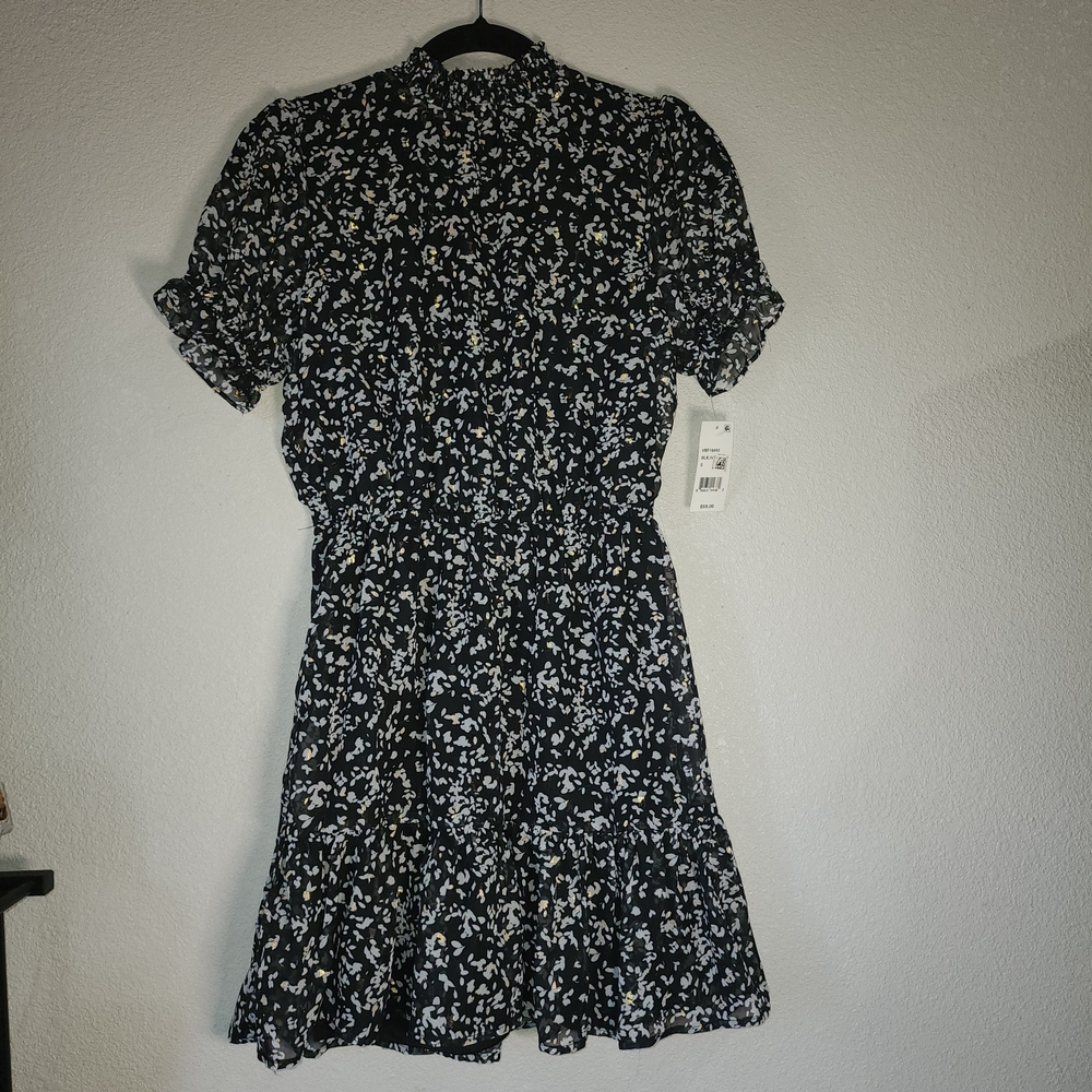 Crystal Doll Black and White Floral Mini Dress